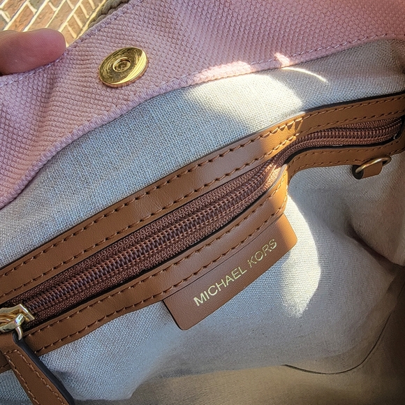 Michael Kors Isla Large Grab Bag Pink Shoulder Bag Smoky Rose Tote Bag - Picture 12 of 16